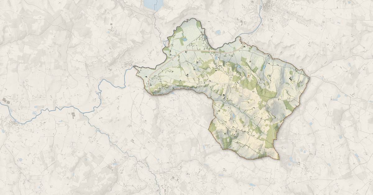 Portrait cartographique de Agnac : relief, eau, forêts, bâti et voies, calculés à partir des données de l'IGN
