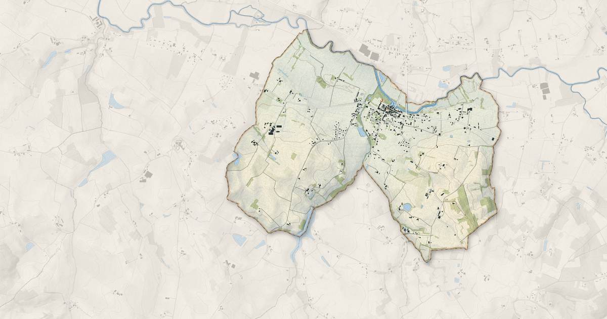 Portrait cartographique de Allemans-du-Dropt : relief, eau, forêts, bâti et voies, calculés à partir des données de l'IGN