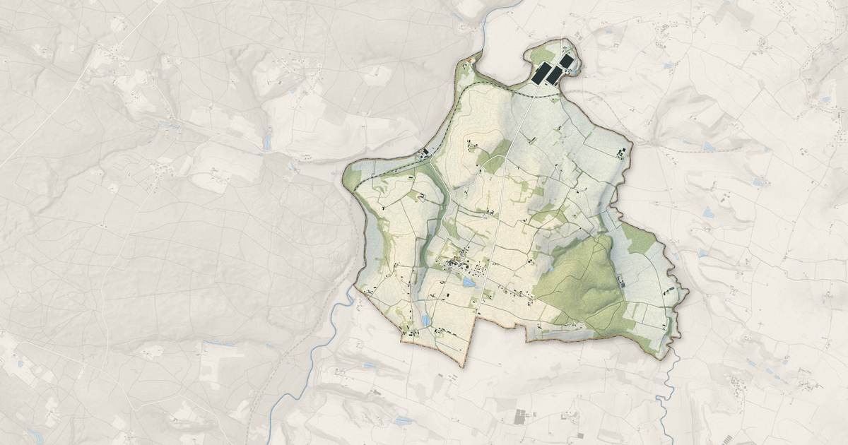 Portrait cartographique de Andiran : relief, eau, forêts, bâti et voies, calculés à partir des données de l'IGN