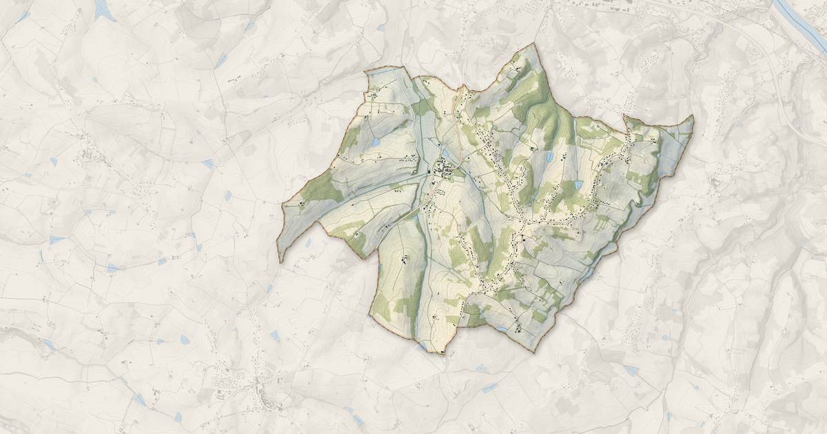 Portrait cartographique de Aubiac : relief, eau, forêts, bâti et voies, calculés à partir des données de l'IGN