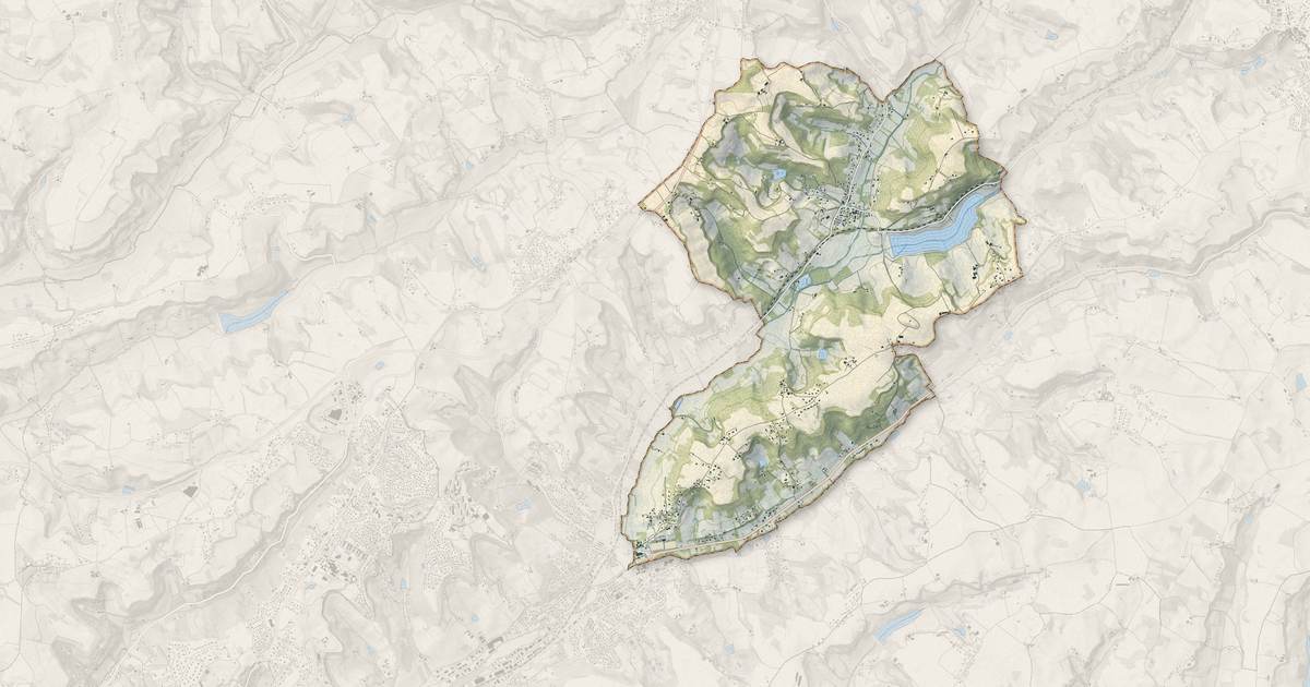 Portrait cartographique de Bajamont : relief, eau, forêts, bâti et voies, calculés à partir des données de l'IGN
