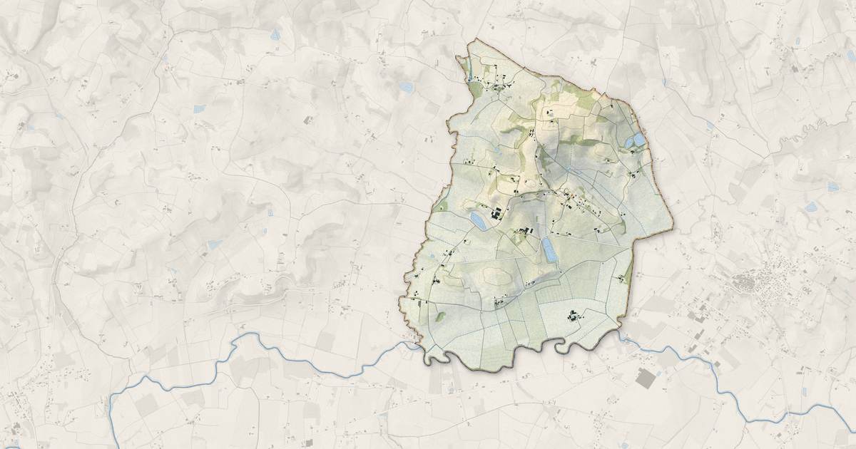Portrait cartographique de Baleyssagues : relief, eau, forêts, bâti et voies, calculés à partir des données de l'IGN
