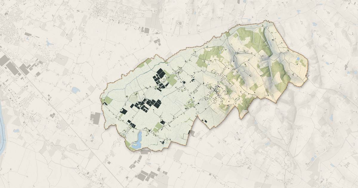 Portrait cartographique de Birac-sur-Trec : relief, eau, forêts, bâti et voies, calculés à partir des données de l'IGN