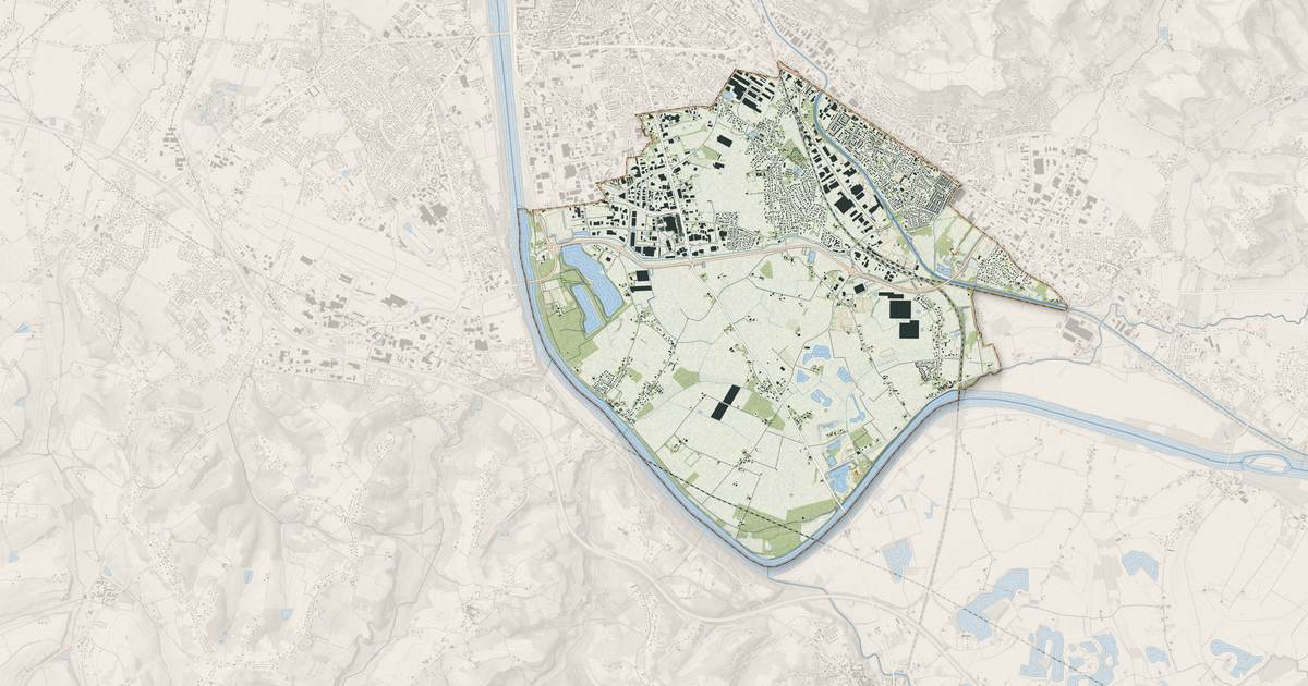 Portrait cartographique de Boé : relief, eau, forêts, bâti et voies, calculés à partir des données de l'IGN