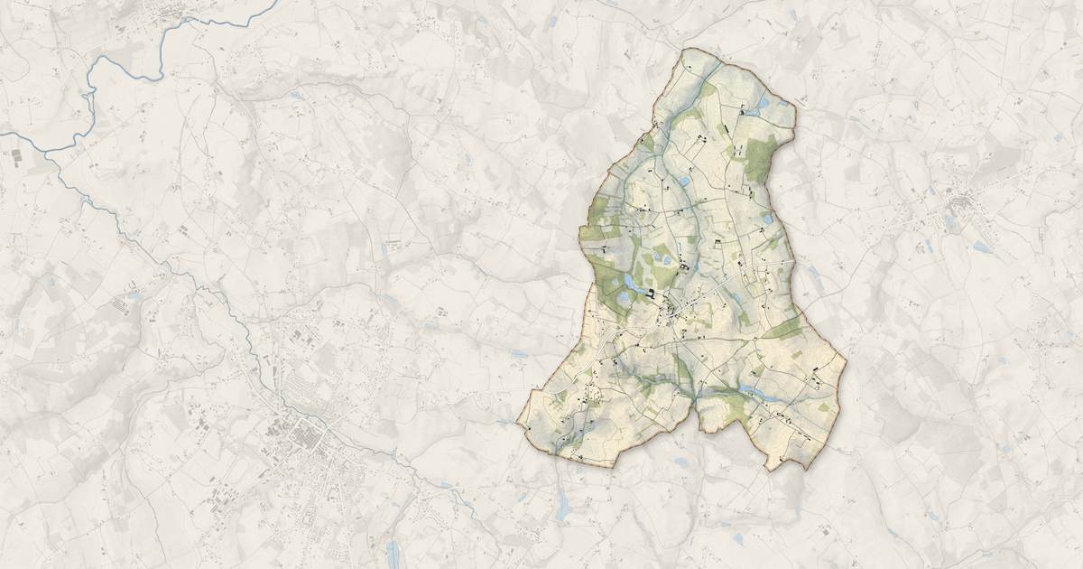 Portrait cartographique de Bourgougnague : relief, eau, forêts, bâti et voies, calculés à partir des données de l'IGN