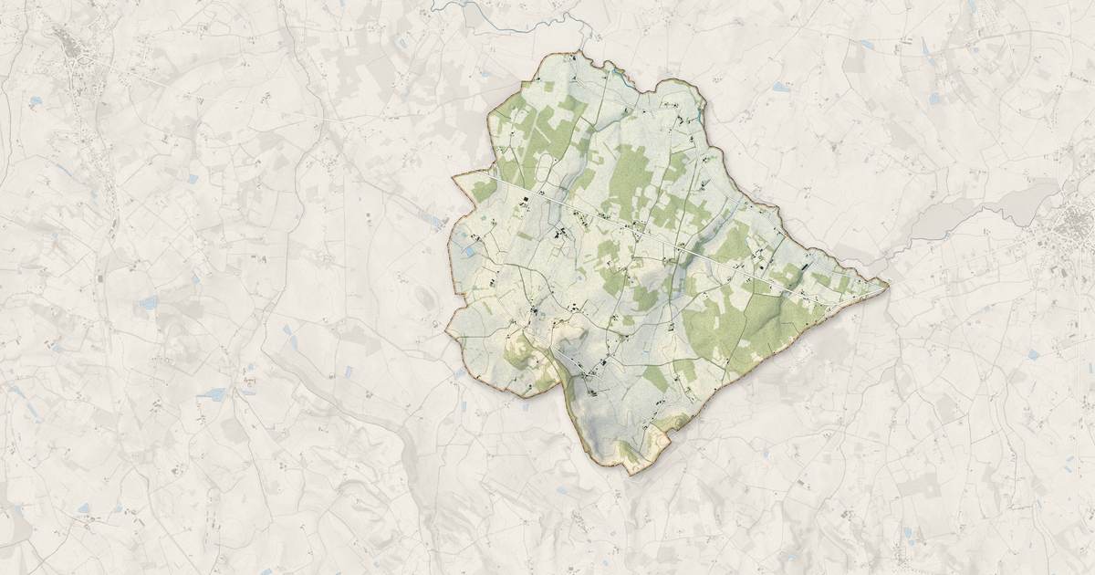 Portrait cartographique de Bournel : relief, eau, forêts, bâti et voies, calculés à partir des données de l'IGN