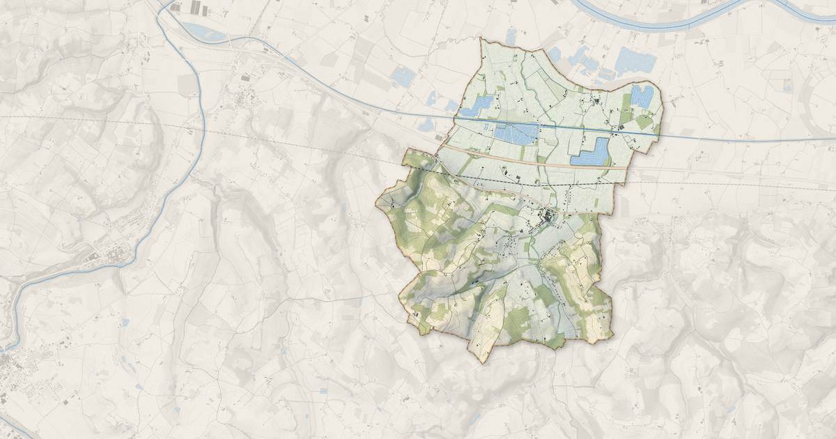 Portrait cartographique de Bruch : relief, eau, forêts, bâti et voies, calculés à partir des données de l'IGN