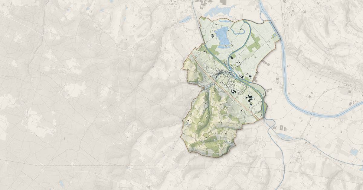 Portrait cartographique de Buzet-sur-Baïse : relief, eau, forêts, bâti et voies, calculés à partir des données de l'IGN