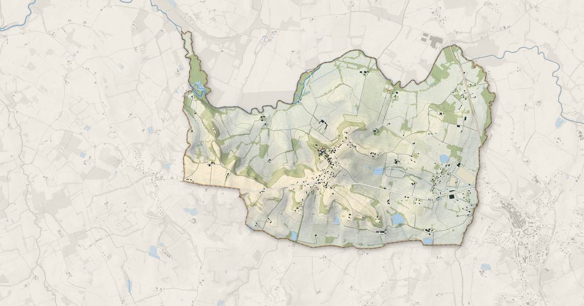 Portrait cartographique de Cahuzac : relief, eau, forêts, bâti et voies, calculés à partir des données de l'IGN
