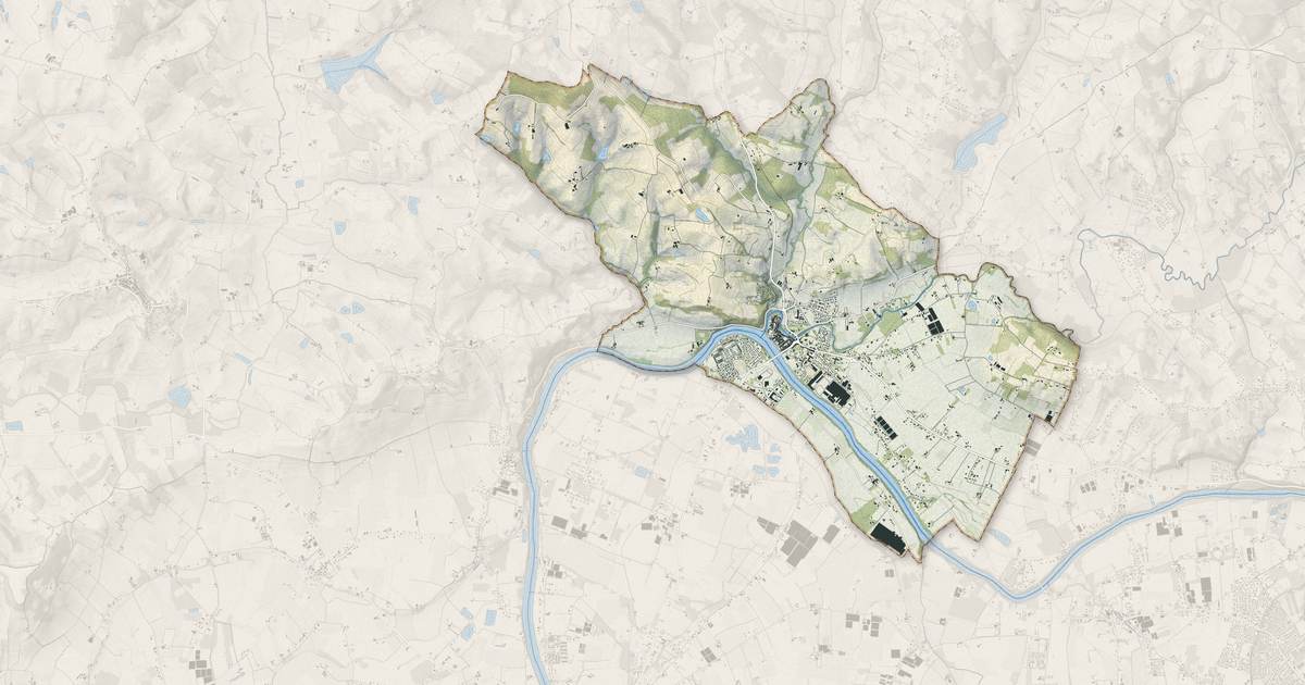 Portrait cartographique de Casseneuil : relief, eau, forêts, bâti et voies, calculés à partir des données de l'IGN