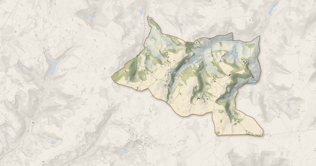 Portrait cartographique de Cassignas : relief, eau, forêts, bâti et voies, calculés à partir des données de l'IGN