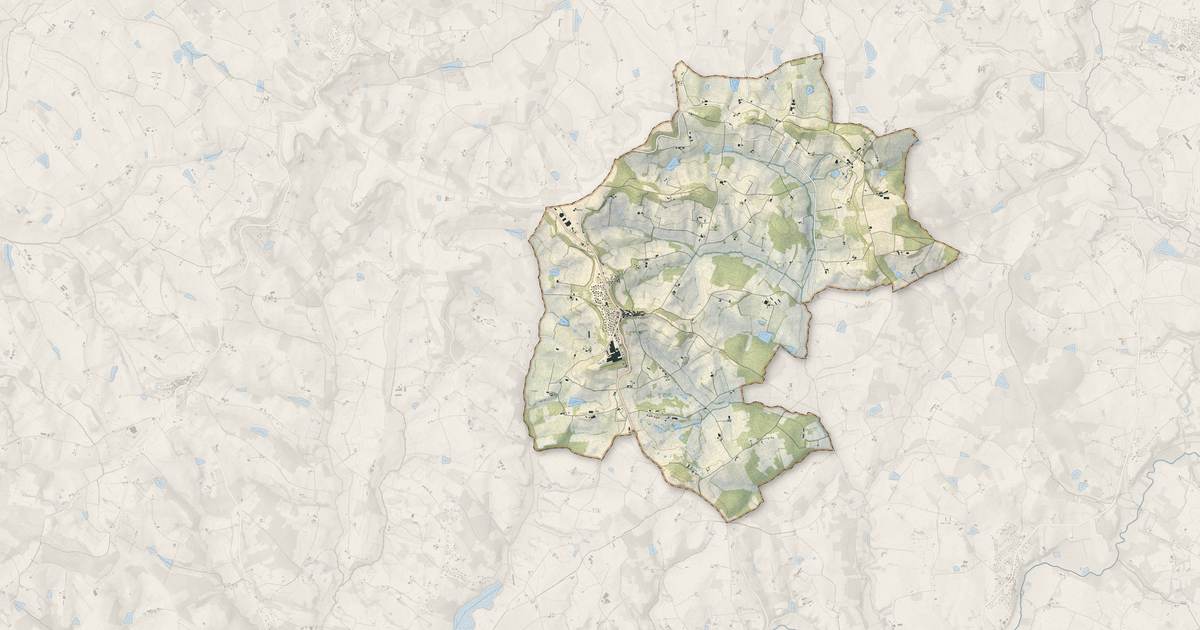 Portrait cartographique de Castelnaud-de-Gratecambe : relief, eau, forêts, bâti et voies, calculés à partir des données de l'IGN