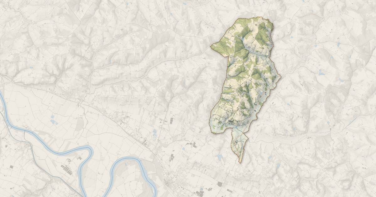Portrait cartographique de Castelnau-sur-Gupie : relief, eau, forêts, bâti et voies, calculés à partir des données de l'IGN