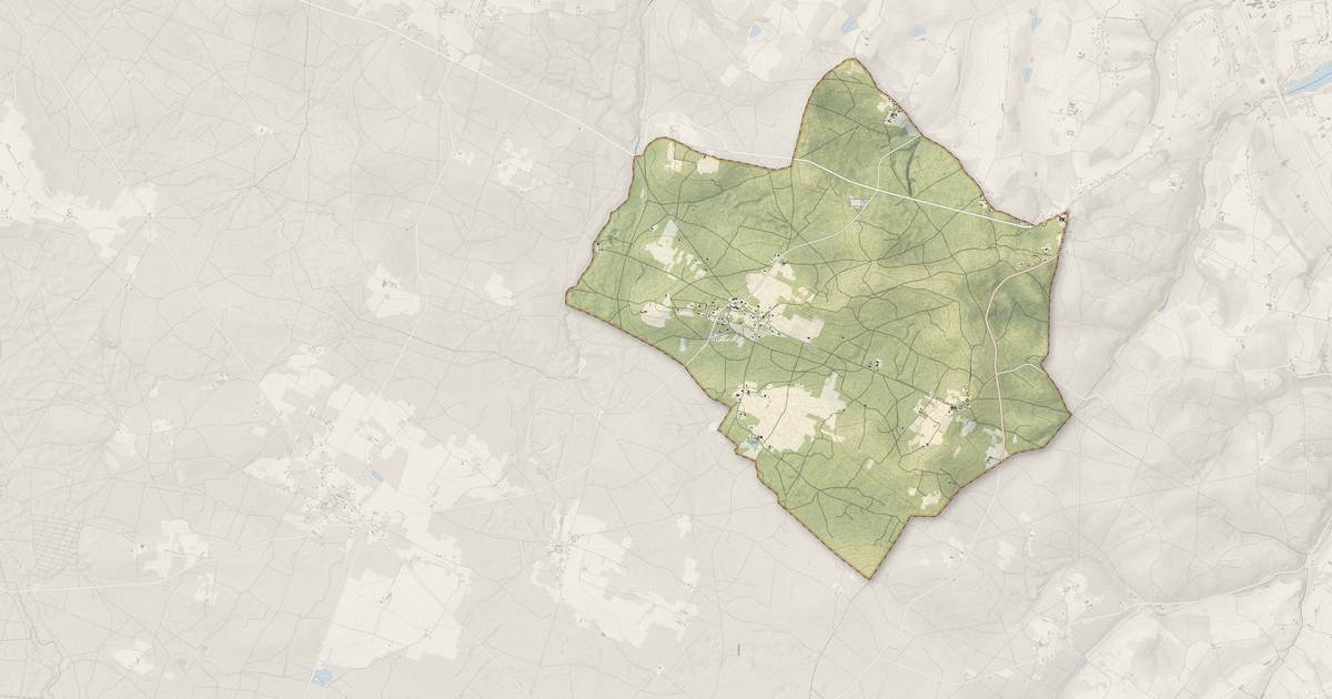 Portrait cartographique de Caubeyres : relief, eau, forêts, bâti et voies, calculés à partir des données de l'IGN