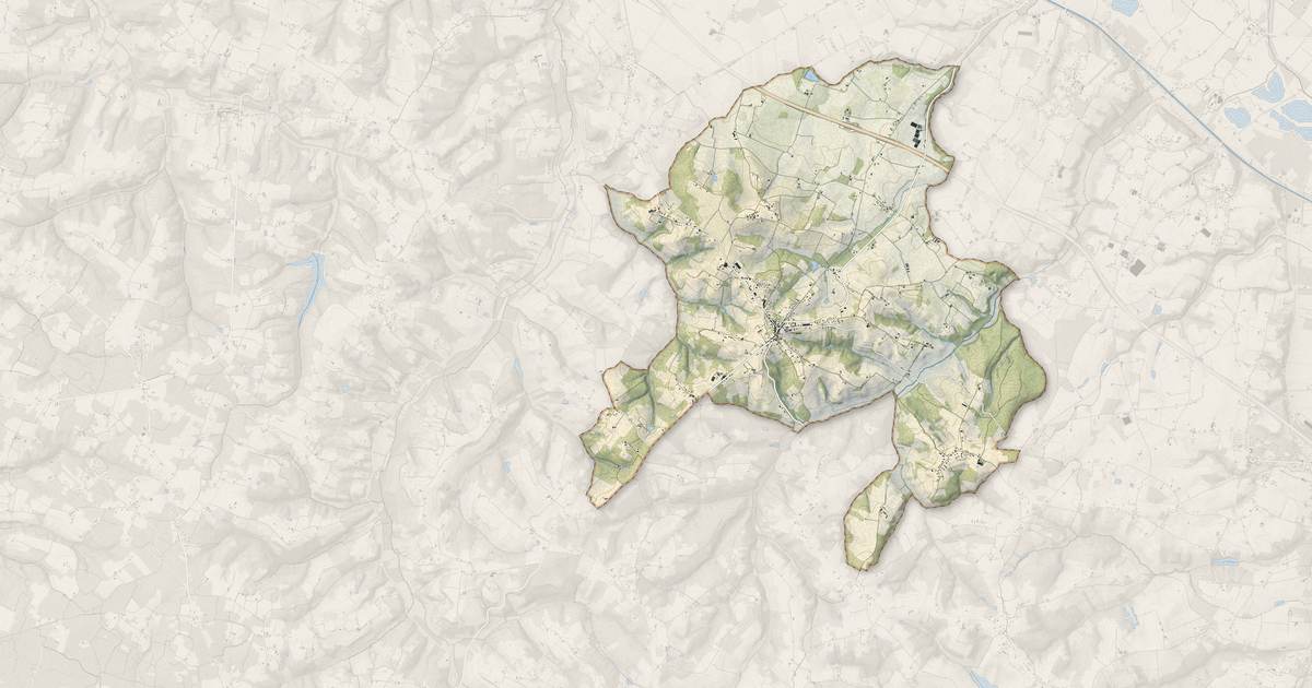 Portrait cartographique de Cocumont : relief, eau, forêts, bâti et voies, calculés à partir des données de l'IGN
