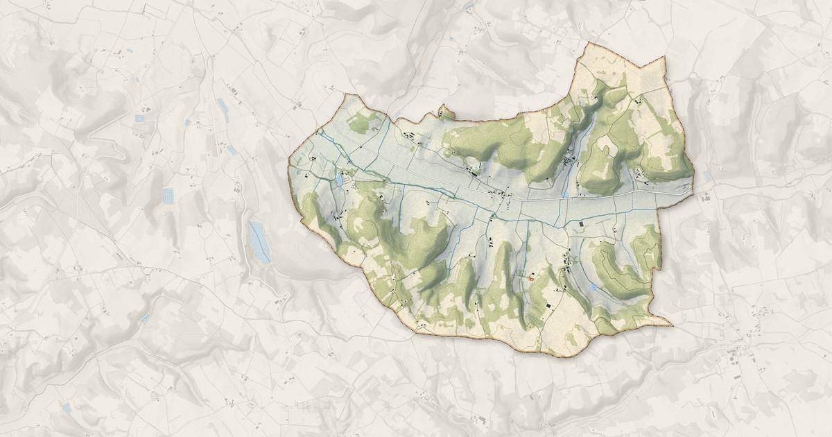 Portrait cartographique de Courbiac : relief, eau, forêts, bâti et voies, calculés à partir des données de l'IGN
