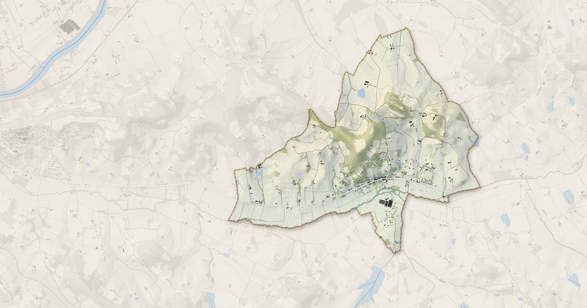 Portrait cartographique de Dausse : relief, eau, forêts, bâti et voies, calculés à partir des données de l'IGN