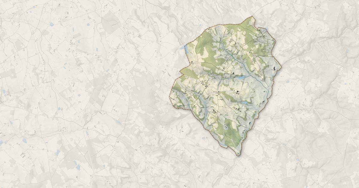 Portrait cartographique de Dévillac : relief, eau, forêts, bâti et voies, calculés à partir des données de l'IGN