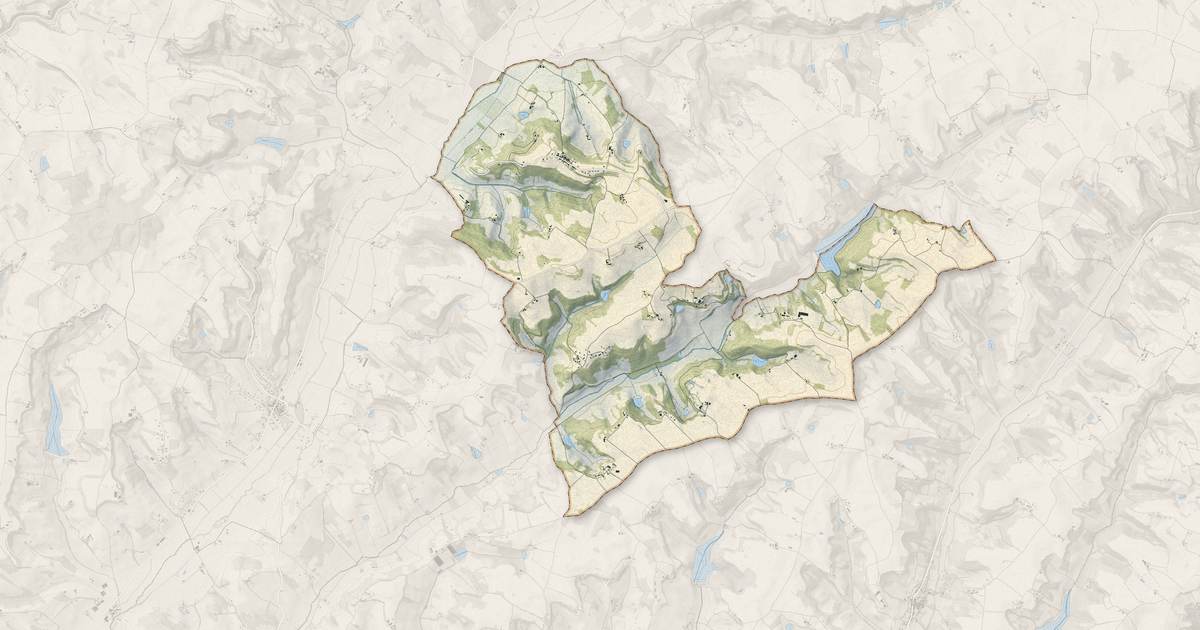 Portrait cartographique de Dondas : relief, eau, forêts, bâti et voies, calculés à partir des données de l'IGN