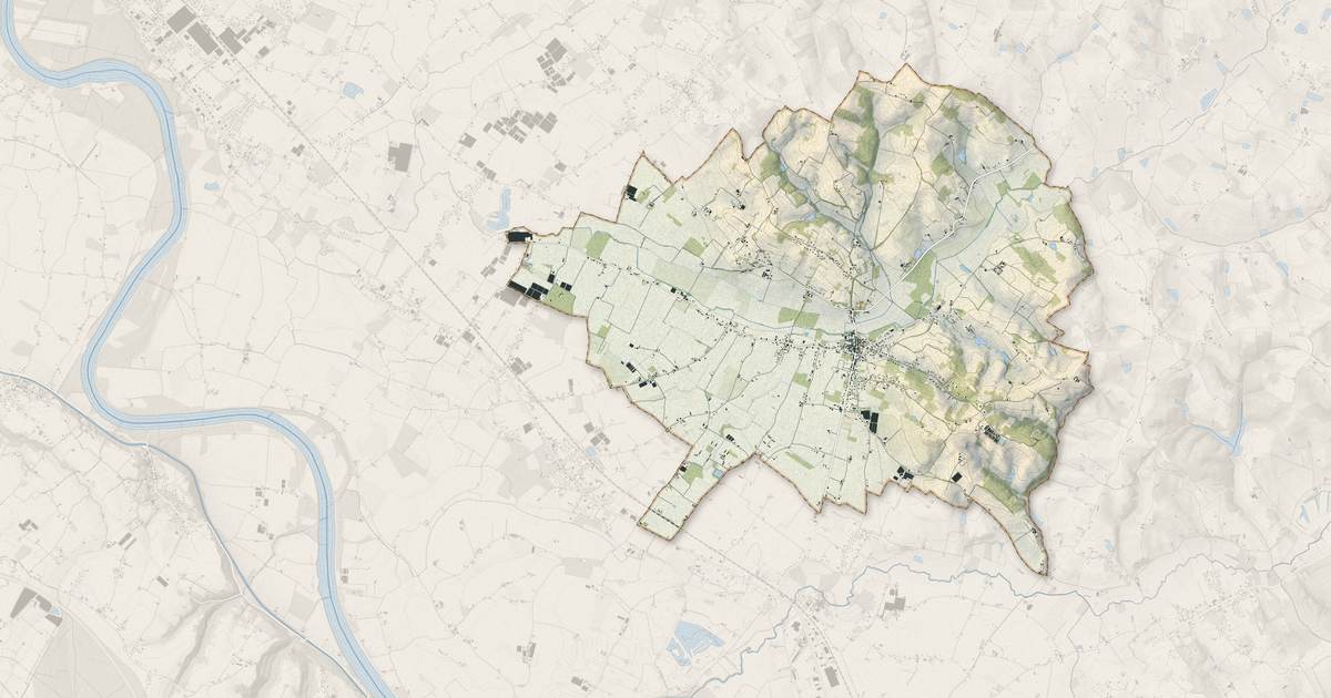 Portrait cartographique de Gontaud-de-Nogaret : relief, eau, forêts, bâti et voies, calculés à partir des données de l'IGN