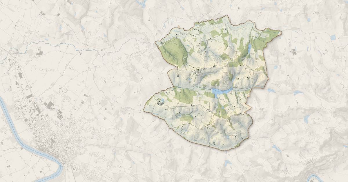 Portrait cartographique de Grateloup-Saint-Gayrand : relief, eau, forêts, bâti et voies, calculés à partir des données de l'IGN