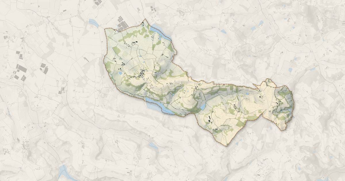 Portrait cartographique de Lacépède : relief, eau, forêts, bâti et voies, calculés à partir des données de l'IGN
