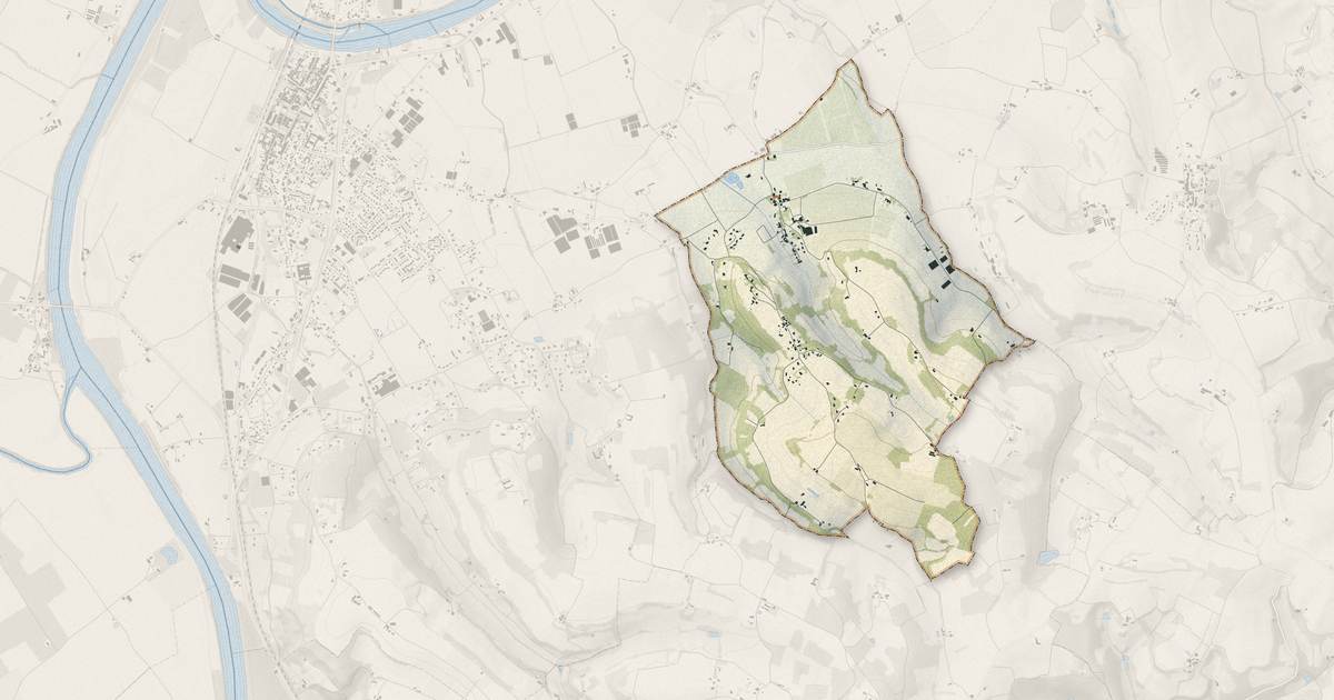 Portrait cartographique de Lagarrigue : relief, eau, forêts, bâti et voies, calculés à partir des données de l'IGN