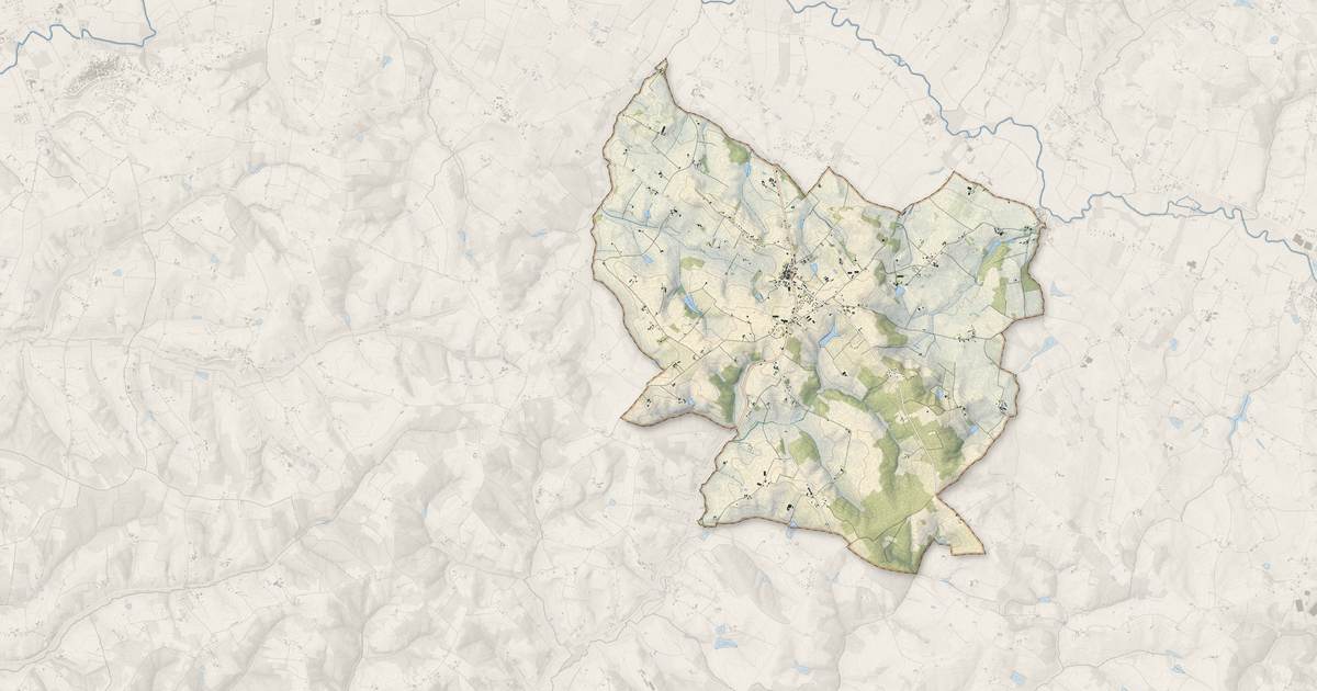 Portrait cartographique de Lévignac-de-Guyenne : relief, eau, forêts, bâti et voies, calculés à partir des données de l'IGN