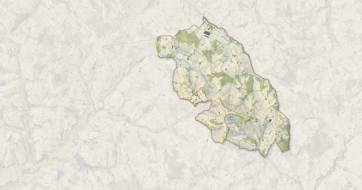 Portrait cartographique de Loubès-Bernac : relief, eau, forêts, bâti et voies, calculés à partir des données de l'IGN