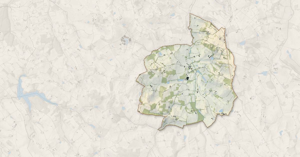 Portrait cartographique de Montauriol : relief, eau, forêts, bâti et voies, calculés à partir des données de l'IGN