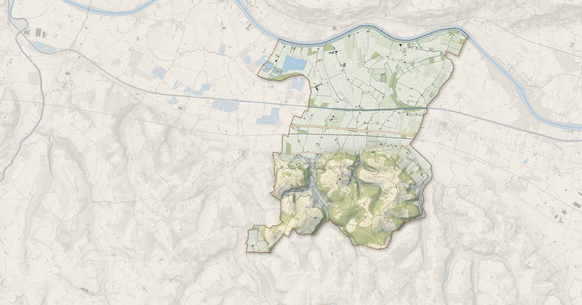 Portrait cartographique de Montesquieu : relief, eau, forêts, bâti et voies, calculés à partir des données de l'IGN