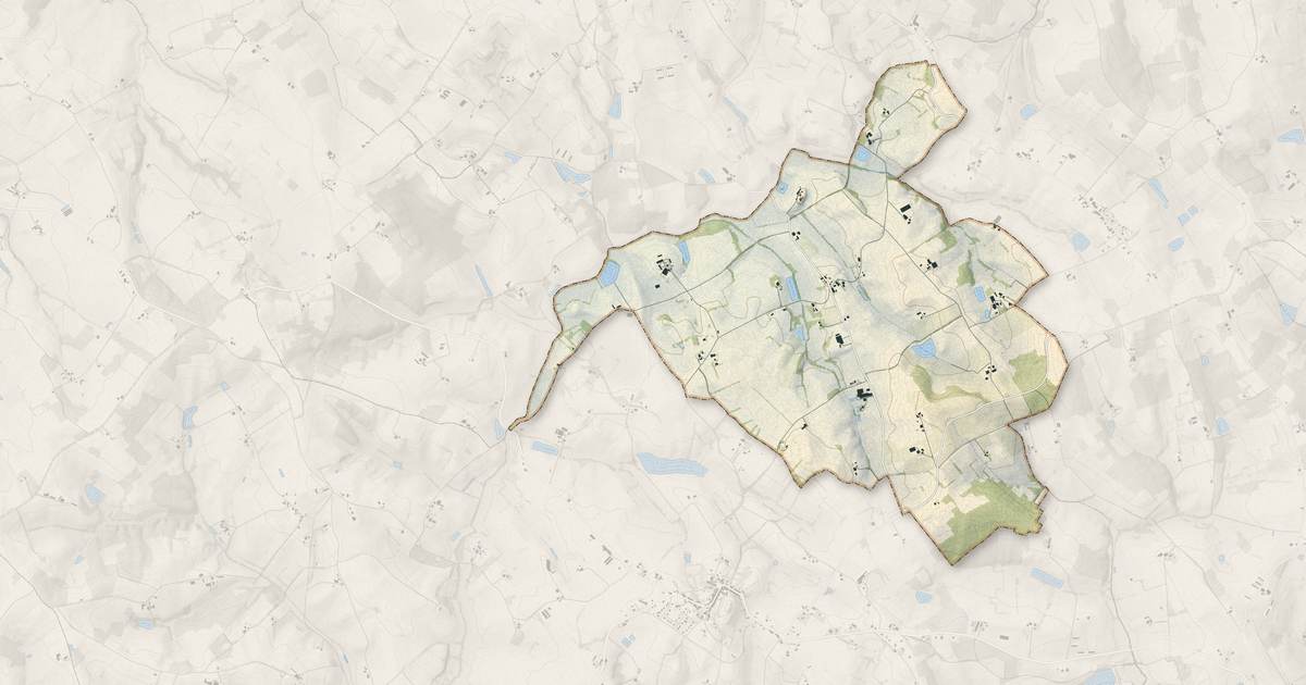 Portrait cartographique de Monviel : relief, eau, forêts, bâti et voies, calculés à partir des données de l'IGN