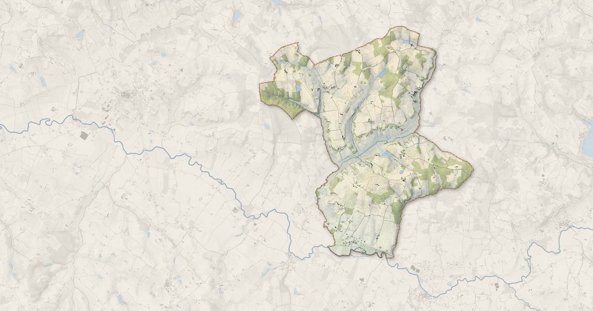 Portrait cartographique de Pardaillan : relief, eau, forêts, bâti et voies, calculés à partir des données de l'IGN