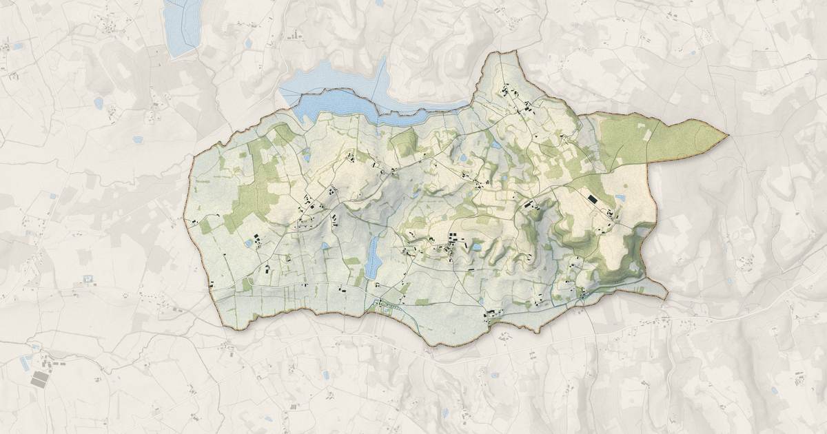 Portrait cartographique de Parranquet : relief, eau, forêts, bâti et voies, calculés à partir des données de l'IGN