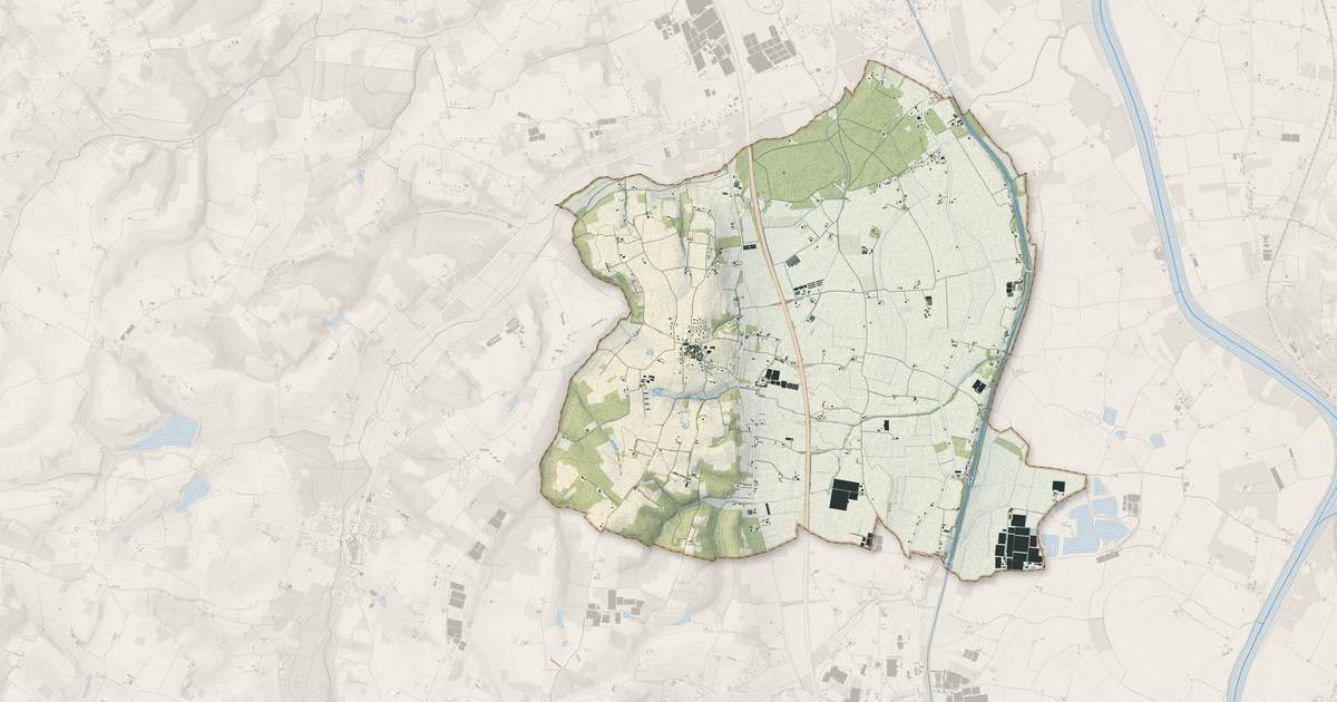 Portrait cartographique de Puch-d'Agenais : relief, eau, forêts, bâti et voies, calculés à partir des données de l'IGN