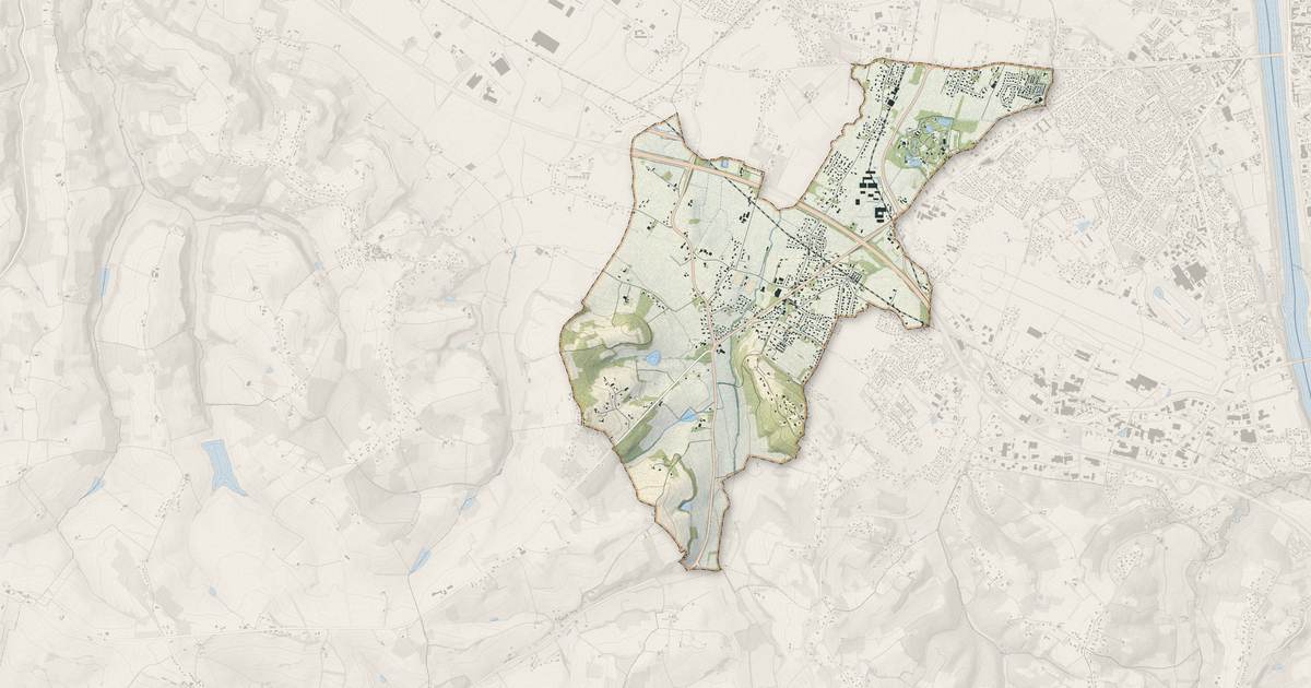 Portrait cartographique de Roquefort : relief, eau, forêts, bâti et voies, calculés à partir des données de l'IGN
