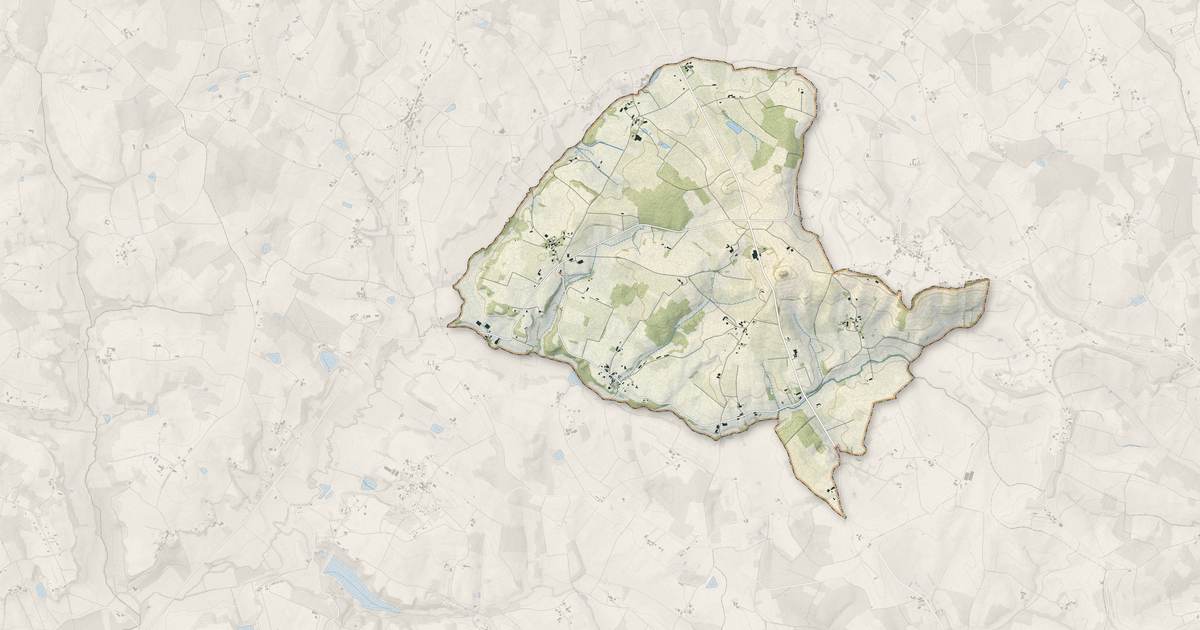 Portrait cartographique de Saint-Astier : relief, eau, forêts, bâti et voies, calculés à partir des données de l'IGN