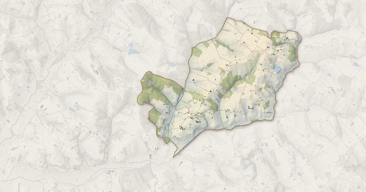Portrait cartographique de Saint-Avit : relief, eau, forêts, bâti et voies, calculés à partir des données de l'IGN