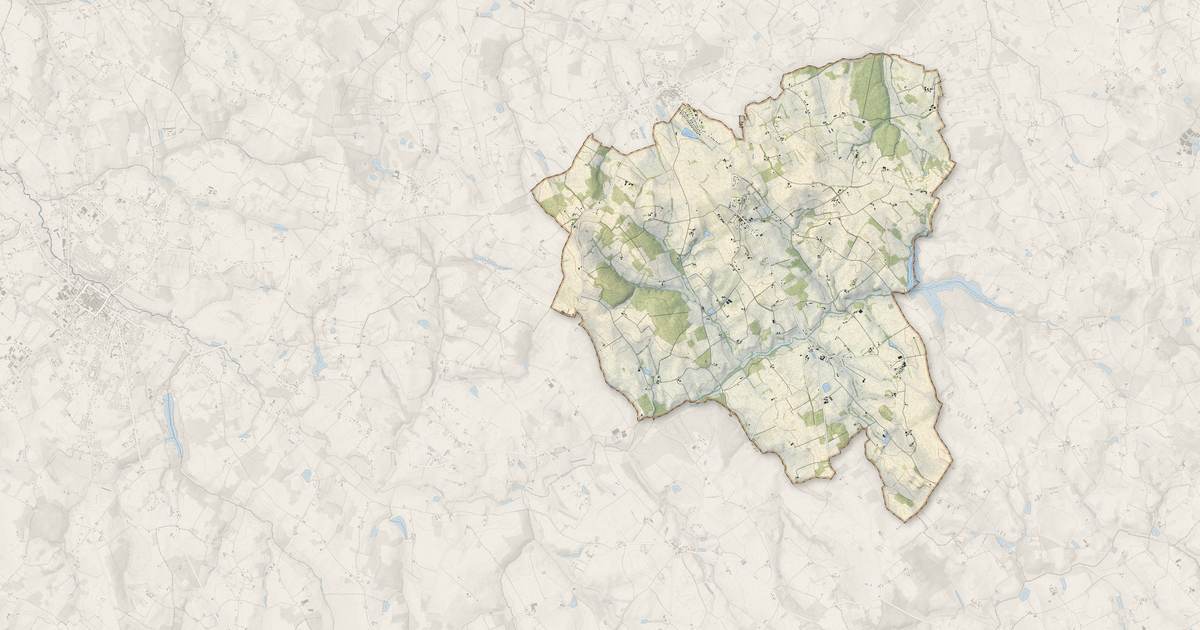 Portrait cartographique de Saint-Colomb-de-Lauzun : relief, eau, forêts, bâti et voies, calculés à partir des données de l'IGN