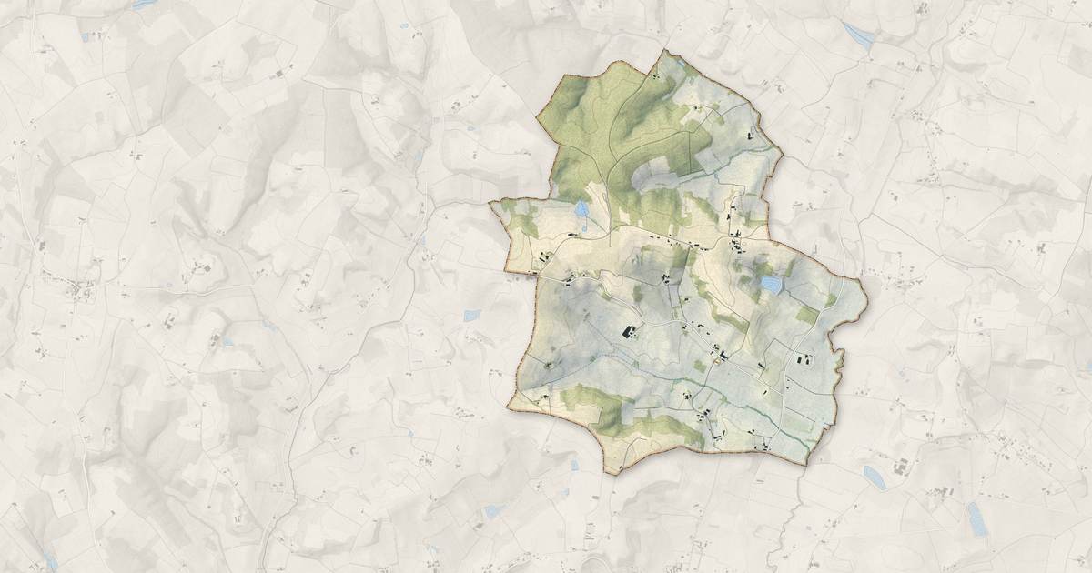 Portrait cartographique de Sainte-Colombe-de-Duras : relief, eau, forêts, bâti et voies, calculés à partir des données de l'IGN