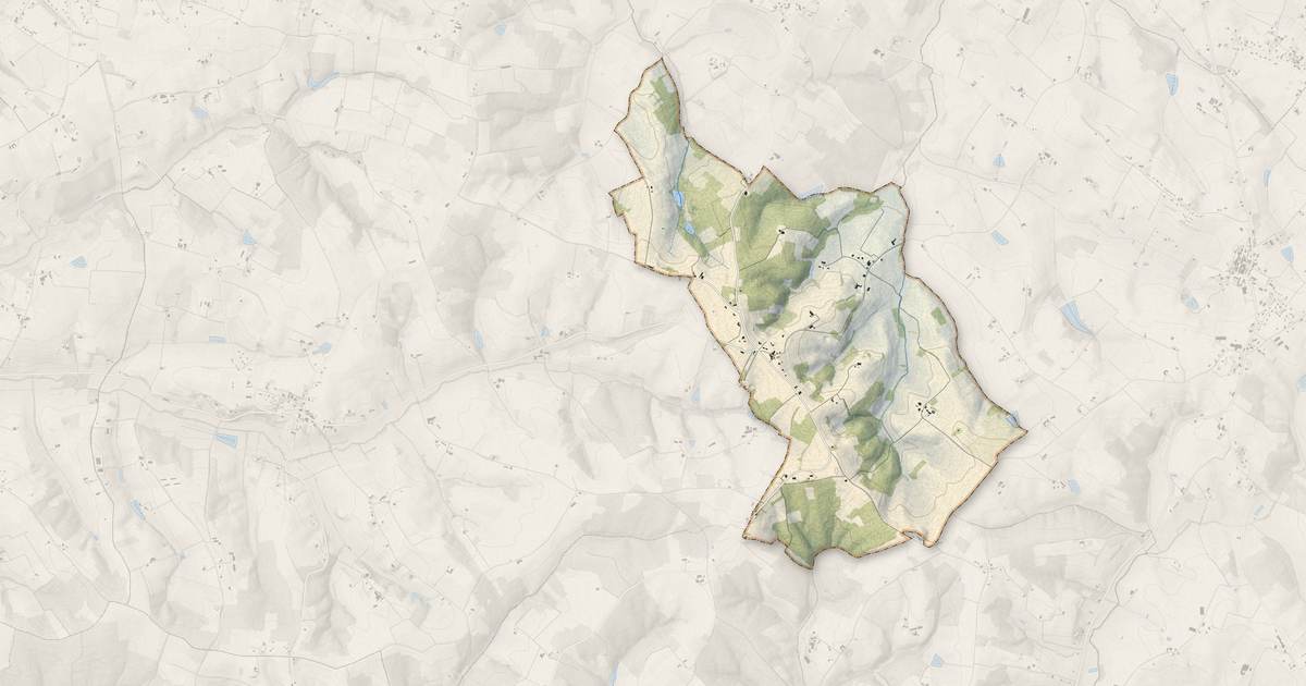Portrait cartographique de Saint-Géraud : relief, eau, forêts, bâti et voies, calculés à partir des données de l'IGN