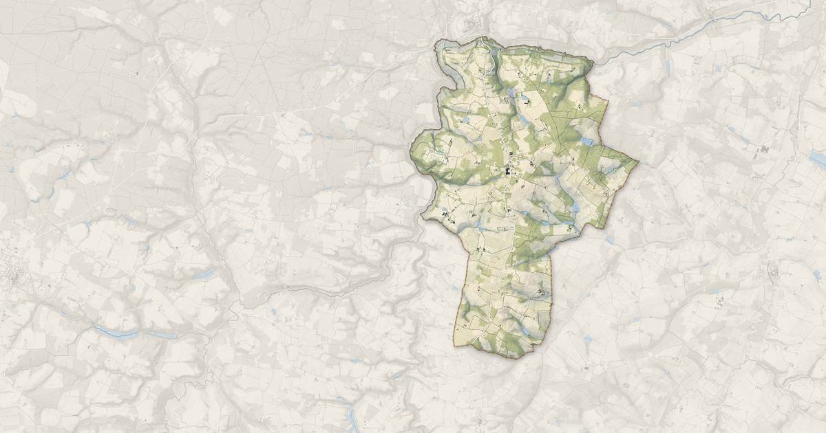 Portrait cartographique de Sainte-Maure-de-Peyriac : relief, eau, forêts, bâti et voies, calculés à partir des données de l'IGN