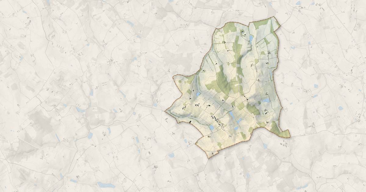 Portrait cartographique de Saint-Maurice-de-Lestapel : relief, eau, forêts, bâti et voies, calculés à partir des données de l'IGN