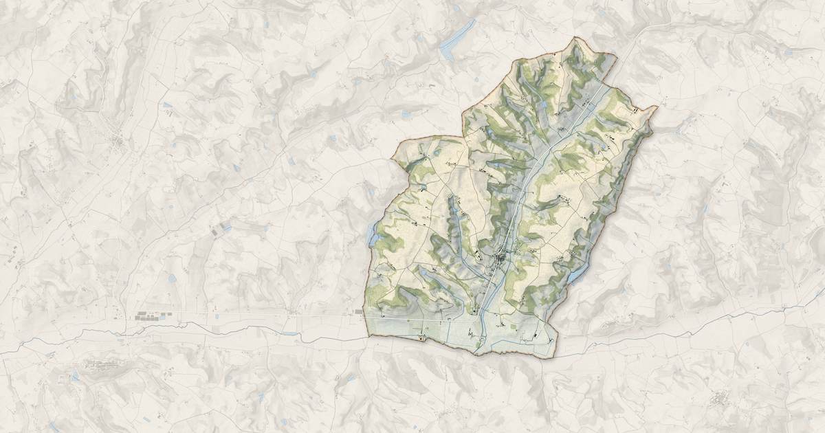 Portrait cartographique de Saint-Maurin : relief, eau, forêts, bâti et voies, calculés à partir des données de l'IGN