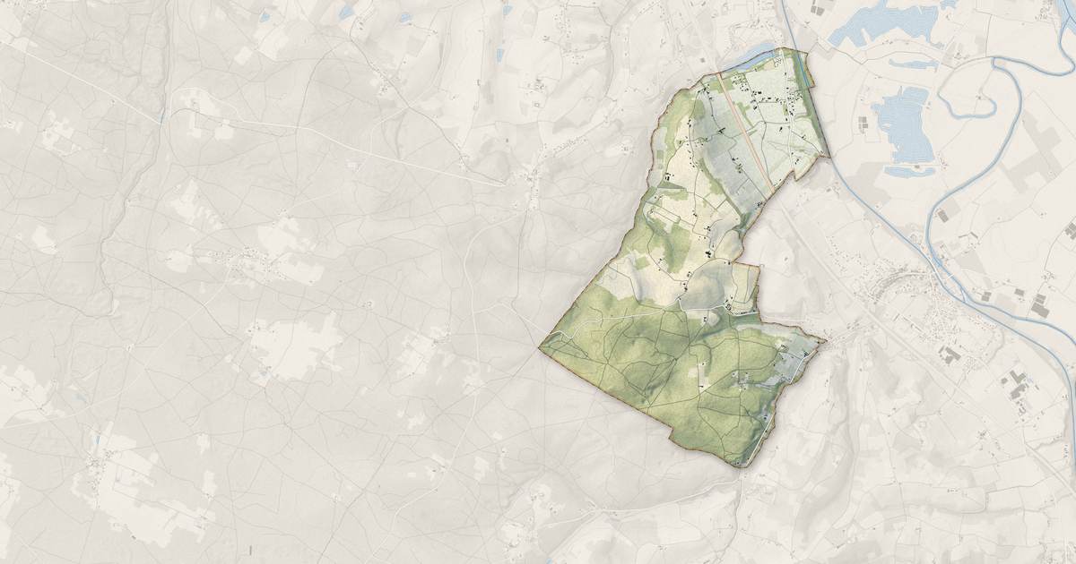 Portrait cartographique de Saint-Pierre-de-Buzet : relief, eau, forêts, bâti et voies, calculés à partir des données de l'IGN