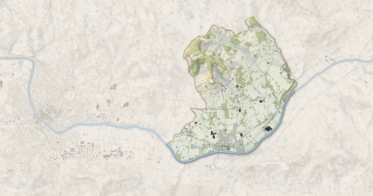 Portrait cartographique de Saint-Sylvestre-sur-Lot : relief, eau, forêts, bâti et voies, calculés à partir des données de l'IGN