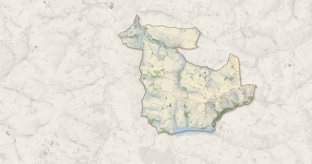 Portrait cartographique de Saint-Vincent-de-Lamontjoie : relief, eau, forêts, bâti et voies, calculés à partir des données de l'IGN