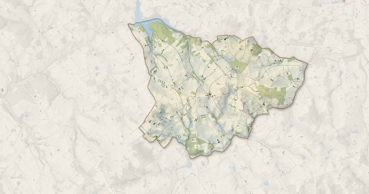 Portrait cartographique de Ségalas : relief, eau, forêts, bâti et voies, calculés à partir des données de l'IGN