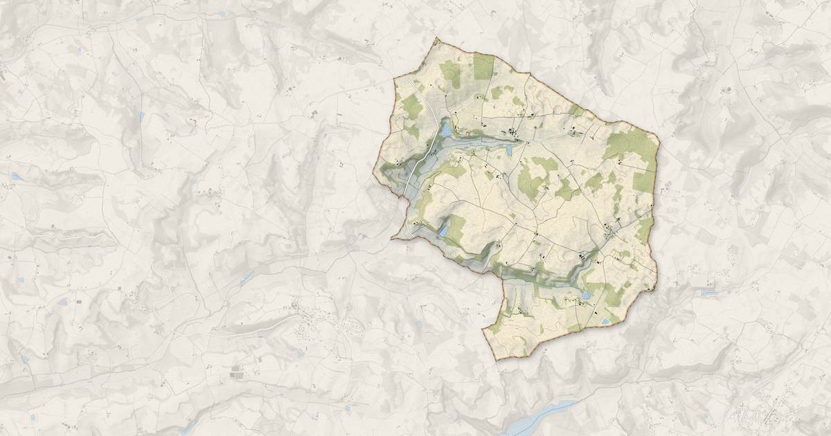 Portrait cartographique de Sembas : relief, eau, forêts, bâti et voies, calculés à partir des données de l'IGN