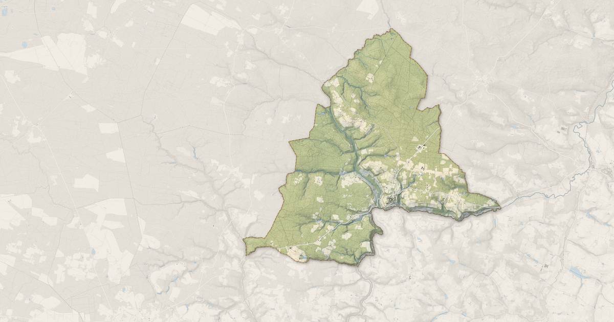 Portrait cartographique de Sos : relief, eau, forêts, bâti et voies, calculés à partir des données de l'IGN